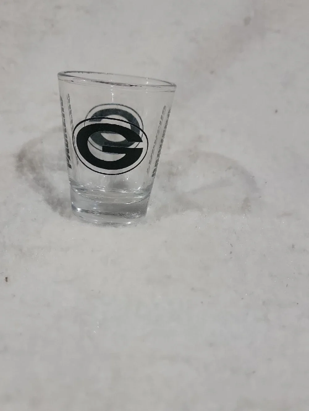 NFL Green Bay Packers Clear Shot Glass with Black Team Logo And Name